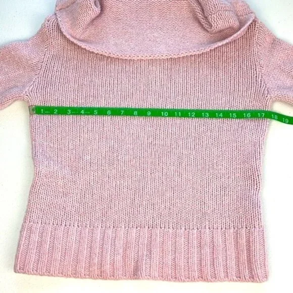 Anthropologie Cashmere Wool Sweater Cowl Neck Oversize Pastel Lilac Turtleneck S - Picture 7 of 9